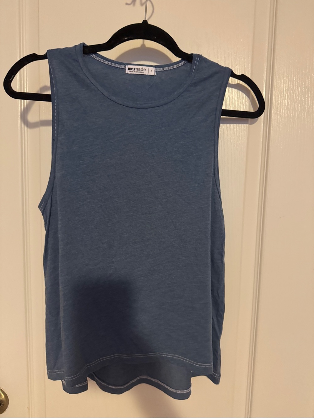 LA made Blue Sleeveless Muscle Tank Top NWOT